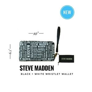 Steve Madden Wristlet Wallet [NEW] black + white